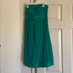 Strapless green Anthropologie dress